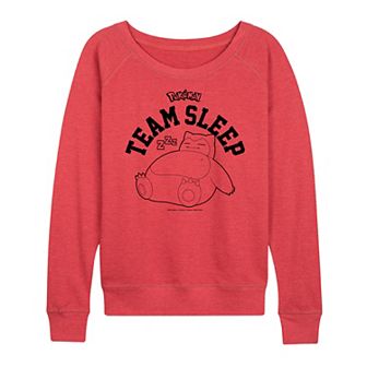 Women's Pokemon Snorlax Team Sleep French Terry Long Sleeve Tee