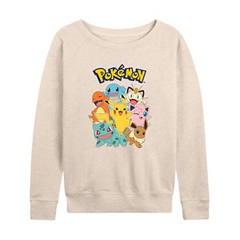 Women's Pokemon Character Group French Terry Long Sleeve Tee