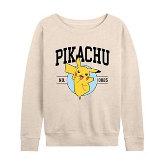 Women's Pokemon Pikachu Collegiate French Terry Long Sleeve Tee