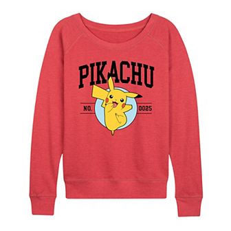 Women's Pokemon Pikachu Collegiate French Terry Long Sleeve Tee