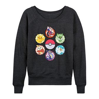 Women's Pokemon Sparkle Badges French Terry Long Sleeve Tee
