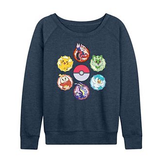 Women's Pokemon Sparkle Badges French Terry Long Sleeve Tee