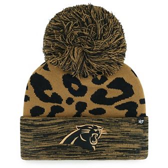 Women's '47 Brown Carolina Panthers Rosette Cuffed Knit Hat with Pom