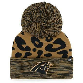 Women's '47 Brown Carolina Panthers Rosette Cuffed Knit Hat with Pom
