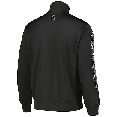 Men's Black Los Angeles Angels Pitcher Full-Zip Track Jacket