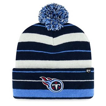 Men's '47 Navy Tennessee Titans Powerline Cuffed Knit Hat with Pom