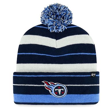 Men's '47 Navy Tennessee Titans Powerline Cuffed Knit Hat with Pom