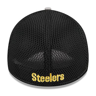 Men's New Era Gray Pittsburgh Steelers  Pipe 39THIRTY Flex Hat
