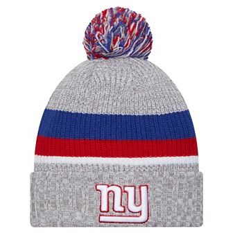 Youth New Era Heather Gray New York Giants Cuffed Knit Hat with Pom