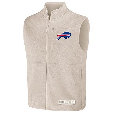 Men's NFL x Darius Rucker Collection by Fanatics Oatmeal Buffalo Bills Full-Zip Sweater Vest