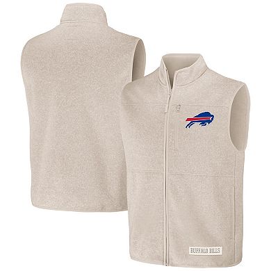 Men's NFL x Darius Rucker Collection by Fanatics Oatmeal Buffalo Bills Full-Zip Sweater Vest