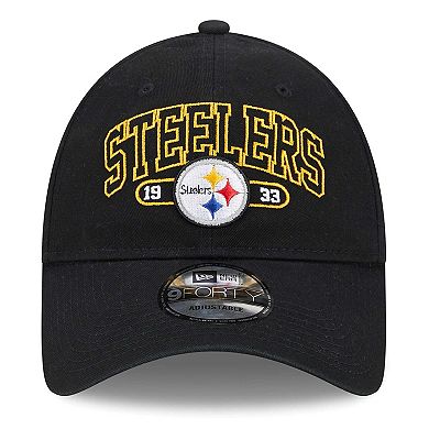 Youth New Era Black Pittsburgh Steelers Outline 9FORTY Adjustable Hat