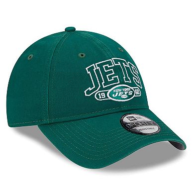 Youth New Era Green New York Jets Outline 9FORTY Adjustable Hat