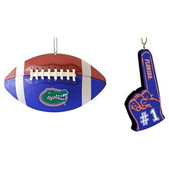 The Memory Company Florida Gators Football & Foam Finger Ornament Two-Pack