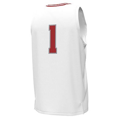 Men's Under Armour #1 White Wisconsin Badgers Replica Basketball Jersey