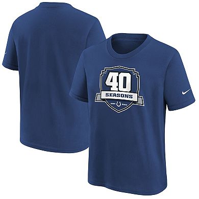 Youth Nike Blue Indianapolis Colts 40th Anniversary T-Shirt