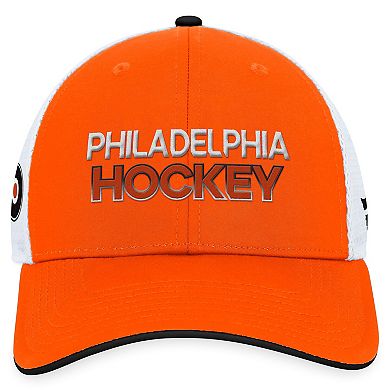 Men's Fanatics Branded  Orange Philadelphia Flyers Authentic Pro Rink Trucker Adjustable Hat