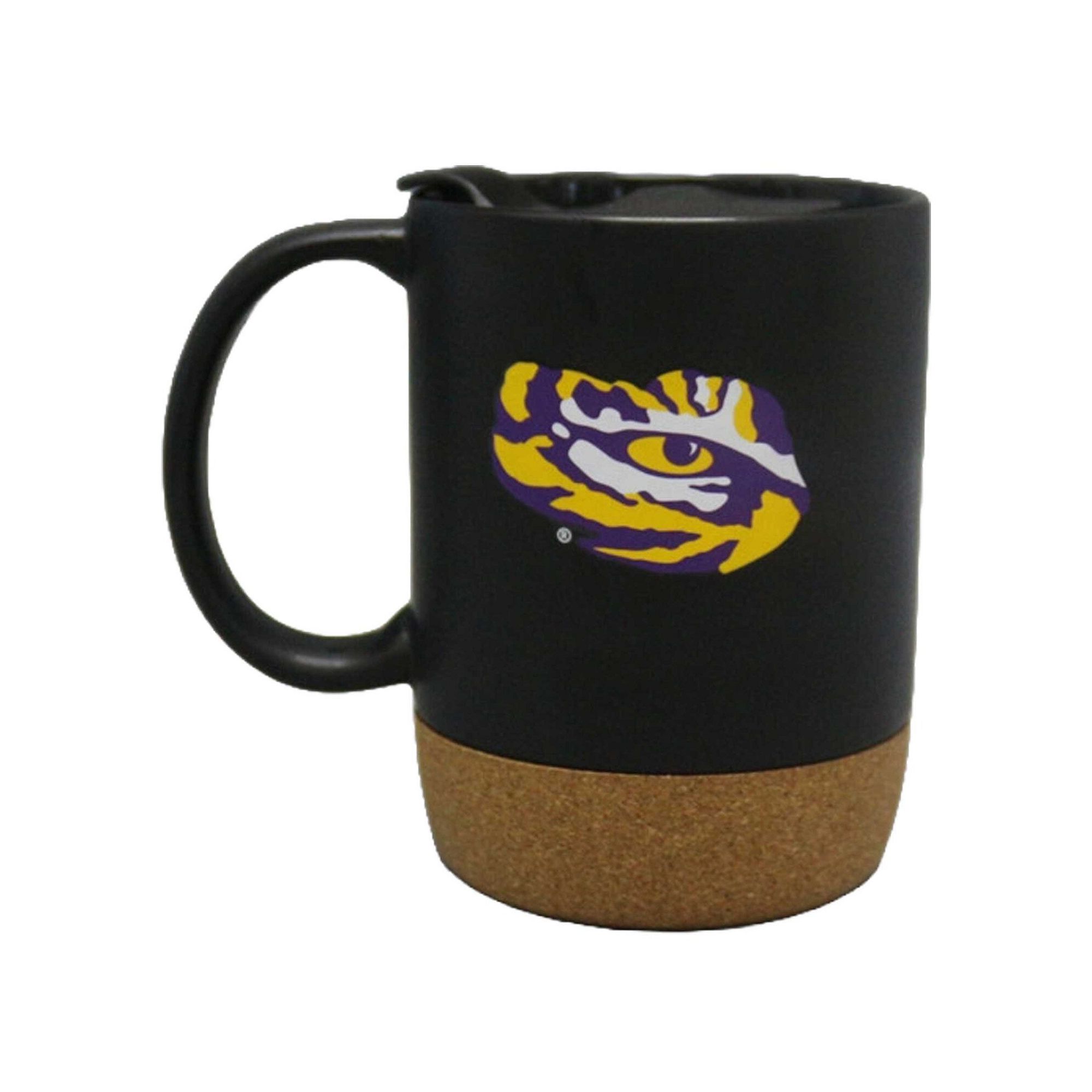 The Memory Company LSU Tigers 14oz. Cork Bottom Mug with Lid, Team