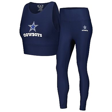 Women's Navy Dallas Cowboys Leggings & Midi Bra Set
