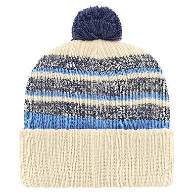 Men's '47 Cream Tennessee Titans Tavern Cuffed Knit Hat with Pom
