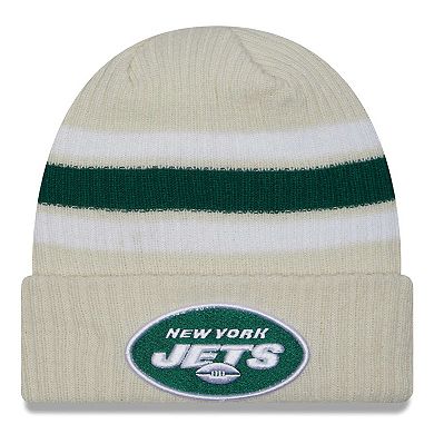 Youth New Era  White New York Jets Vintage Cuffed Knit Hat