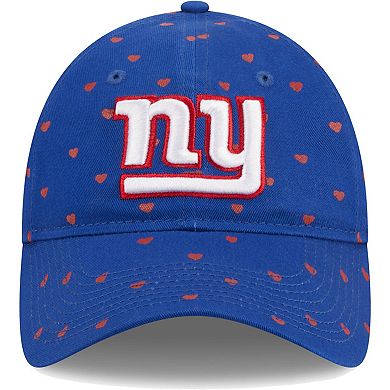 Girls Youth New Era  Royal New York Giants Hearts 9TWENTY Adjustable Hat