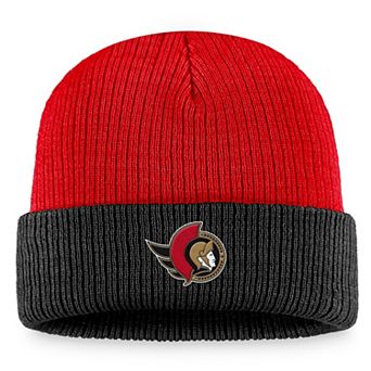 Men's Fanatics Branded Red/Black Ottawa Senators Heritage Vintage Cuffed Knit Hat