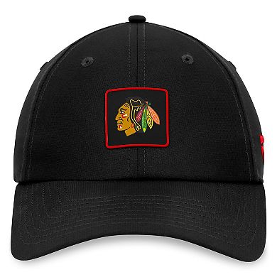 Men's Fanatics Branded Black Chicago Blackhawks Authentic Pro Rink Adjustable Hat