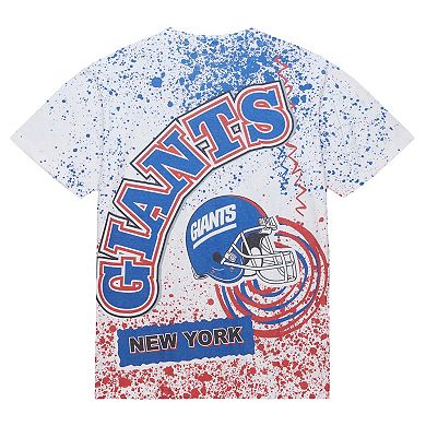 Men's Mitchell & Ness White New York Giants Big & Tall Allover Print T-Shirt