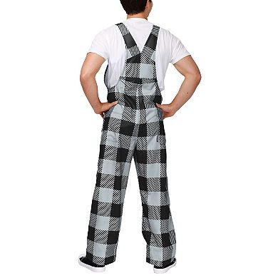 Men's FOCO Black Las Vegas Raiders Big Logo Plaid Overalls
