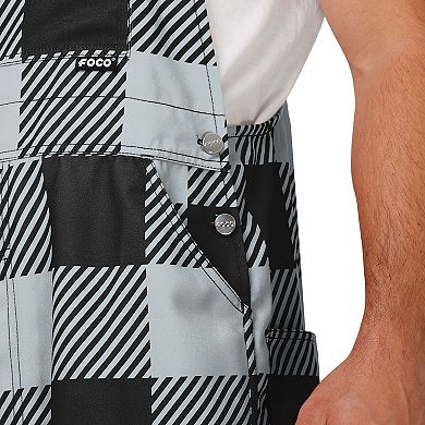 Men's FOCO Black Las Vegas Raiders Big Logo Plaid Overalls