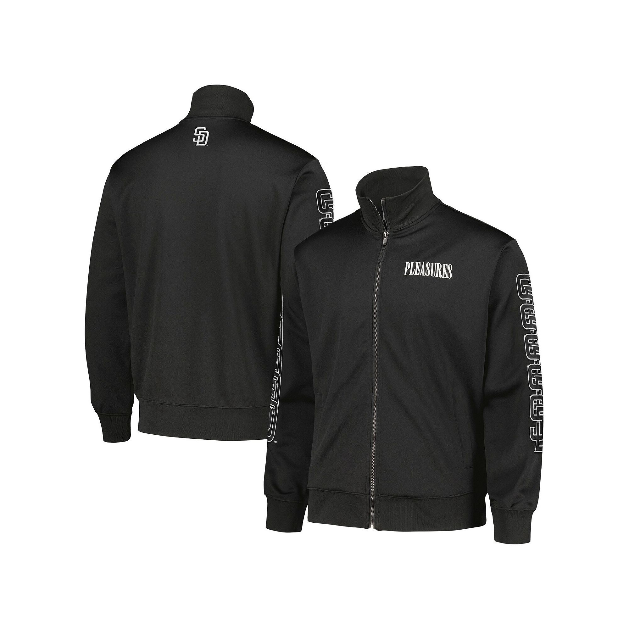Mens Black San Diego Padres Pitcher Full-Zip Track Jacket, Size: Small