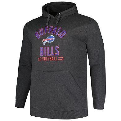 Men's Fanatics Branded Heather Charcoal Buffalo Bills Big & Tall Pullover Hoodie