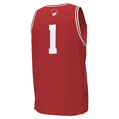 Men's Under Armour #1 Red Wisconsin Badgers Replica Basketball Jersey