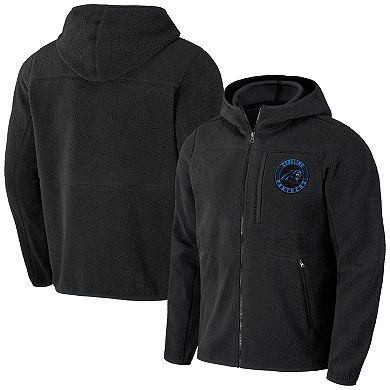 Men's NFL x Darius Rucker Collection by Fanatics Black Carolina Panthers Sherpa Full-Zip Hoodie