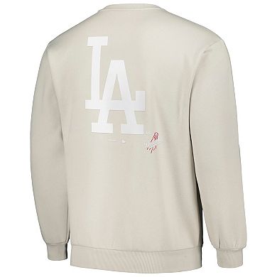 Men's PLEASURES Gray Los Angeles Dodgers Ballpark Pullover Sweatshirt