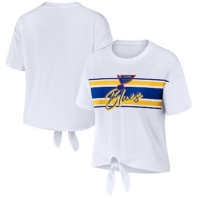 Women's WEAR by Erin Andrews White St. Louis Blues Front Knot T-Shirt