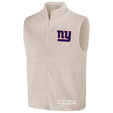 Men's NFL x Darius Rucker Collection by Fanatics  Oatmeal New York Giants Full-Zip Sweater Vest