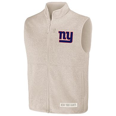 Men's NFL x Darius Rucker Collection by Fanatics Oatmeal New York Giants Full-Zip Sweater Vest
