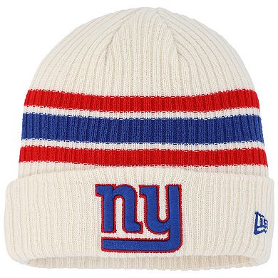 Youth New Era  Cream New York Giants Vintage Cuffed Knit Hat