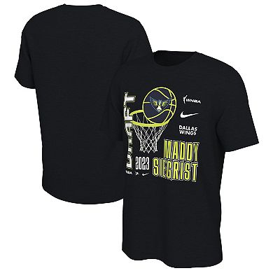 Unisex Nike Maddy Siegrist Black Dallas Wings 2023 WNBA Draft Name & Number T-Shirt