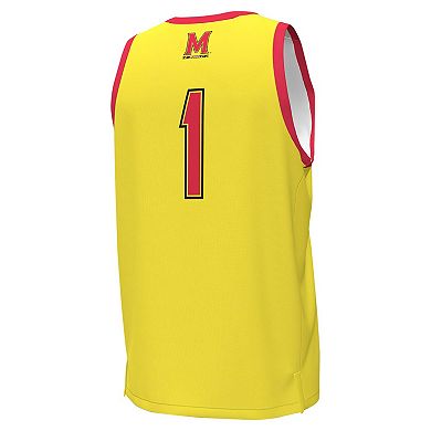 Men's Under Armour #1 Gold Maryland Terrapins Replica Basketball Jersey