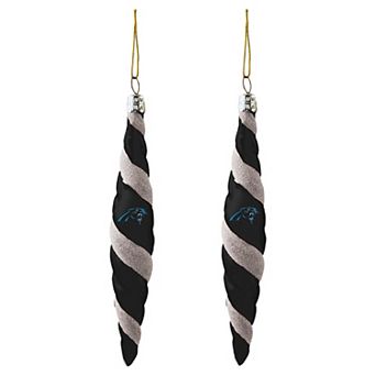 Carolina Panthers Two-Pack Swirl Blown Glass Ornament Set