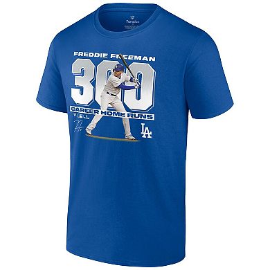 Men's Fanatics Branded Freddie Freeman Royal Los Angeles Dodgers 300 Career Home Runs T-Shirt
