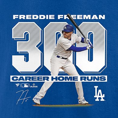 Men's Fanatics Branded Freddie Freeman Royal Los Angeles Dodgers 300 Career Home Runs T-Shirt