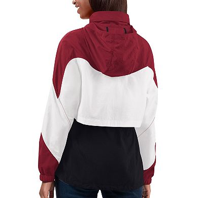 Women's G-III 4Her by Carl Banks Black/Cardinal Arizona Cardinals Tie Breaker Lightweight Quarter-Zip Jacket