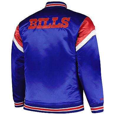 Men's Mitchell & Ness  Royal Buffalo Bills Big & Tall Satin Full-Snap Jacket