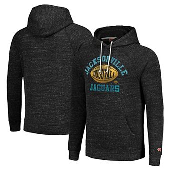 Men's Homage Heather Charcoal Jacksonville Jaguars Duuuval! Hyperlocal Tri-Blend Raglan Pullover Hoodie