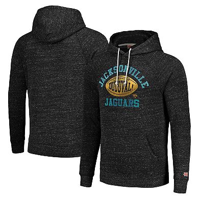 Men's Homage Heather Charcoal Jacksonville Jaguars Duuuval! Hyperlocal Tri-Blend Raglan Pullover Hoodie