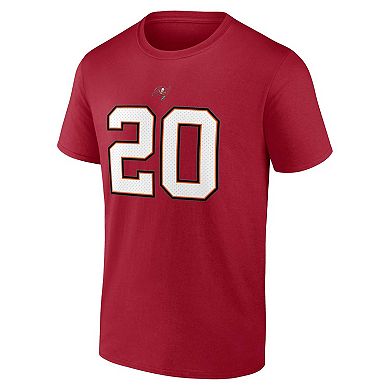 Men's Fanatics Branded Ronde Barber Red Tampa Bay Buccaneers Retired Player Icon Name & Number T-Shirt